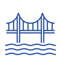 Line Drawing of Bridge over Water