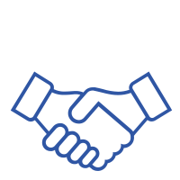 Line artwork of handshake